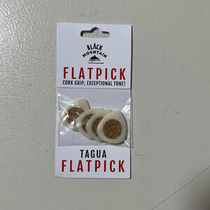 Black Mountain Tagua Flatpick Guitar Picks with Cork Grip - 4 Pack